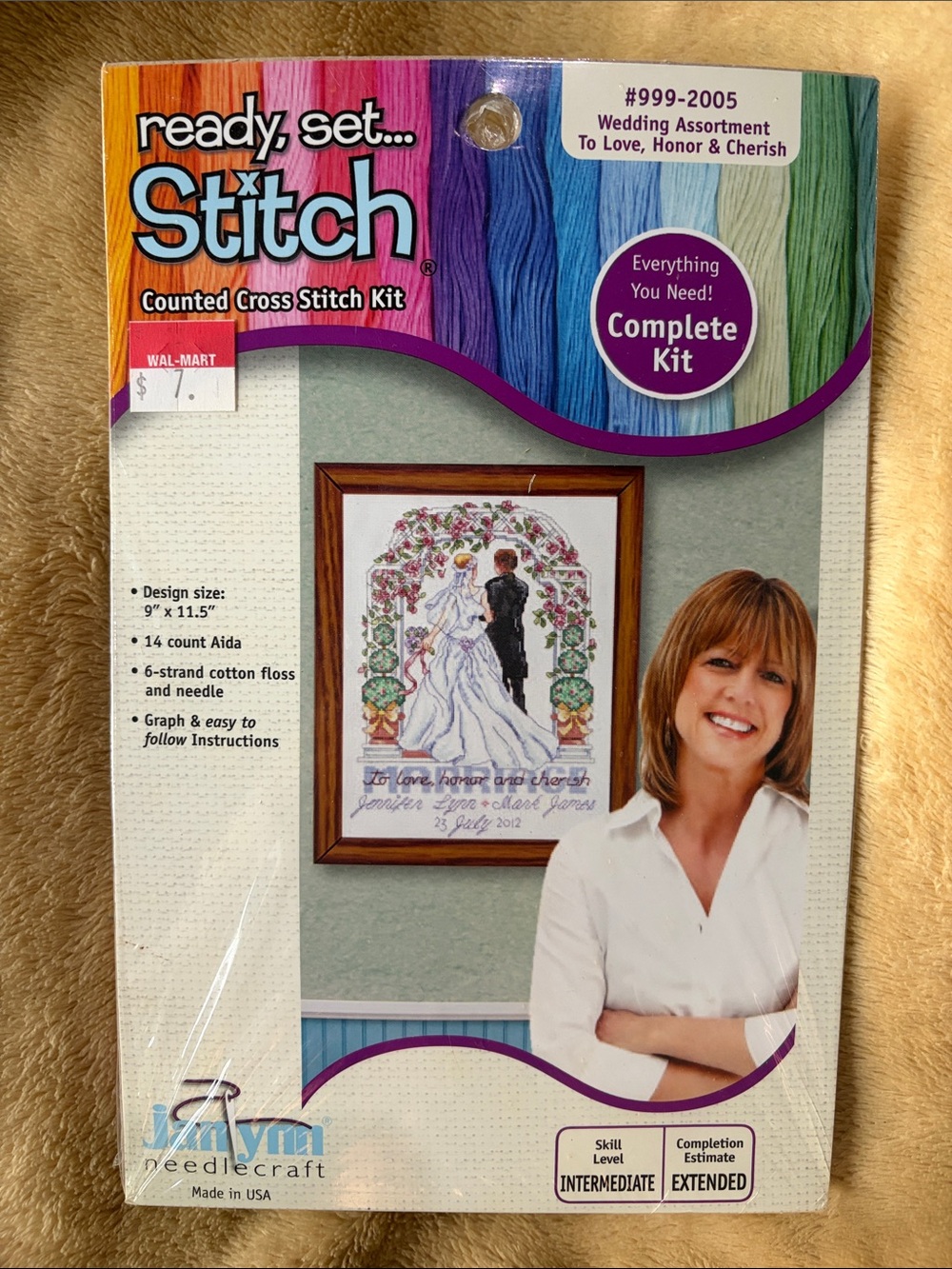 New Janlynn ready, set... Stitch Counted Cross Stitch Kit Wedding Vows #999-2005